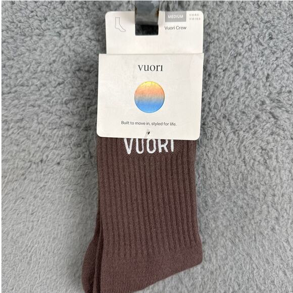 Vuori Crew Socks VS1 Fossil White Size M Performance Comfort Athletic Unisex NWT - Picture 1 of 3